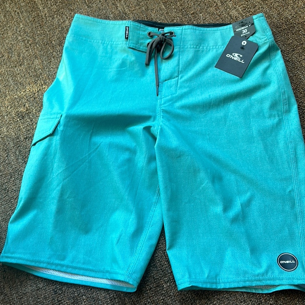O’NEILL MENS WEAVER BOARD SHORTS/SWIM TRUNKS: AQUA: NWT: SZ 30